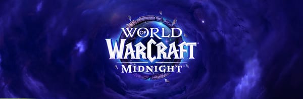 The World of Warcraft: Midnight logo, against a swirling void background