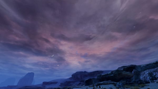 The night sky in the Crystal Desert: GW2